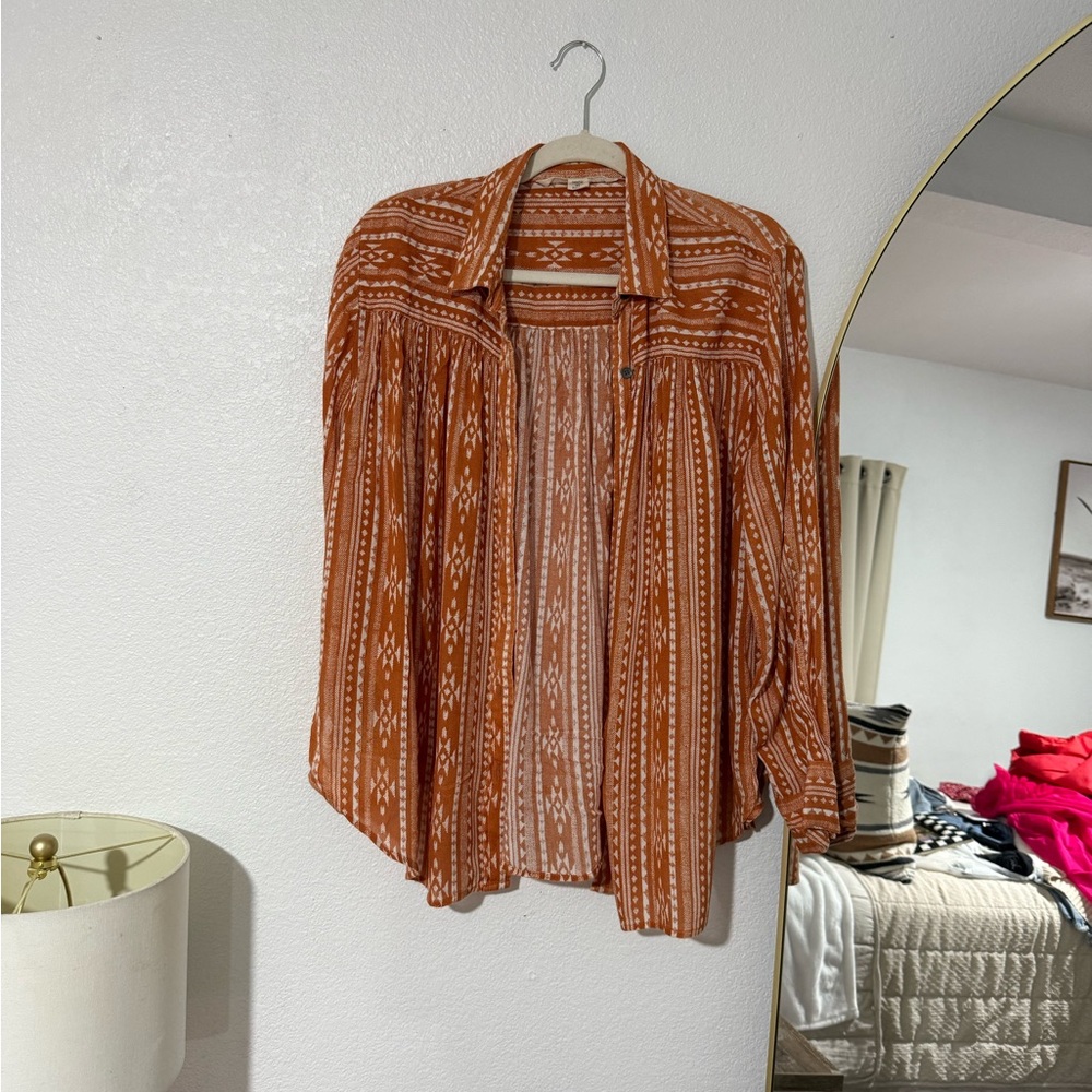 Vanilla Star Rust Patterned Blouse